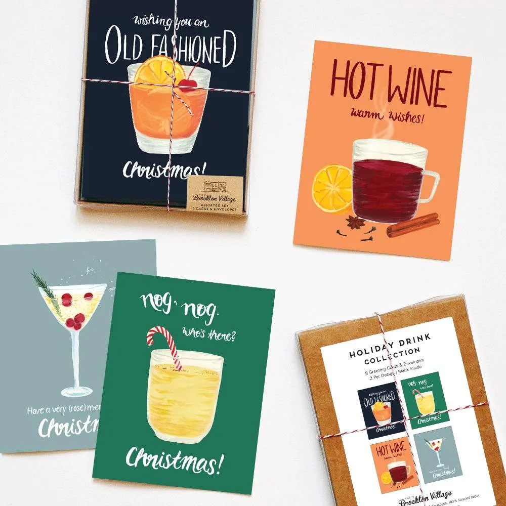 Drink Collection Christmas Cards - Boxed Set of 8 (Final Sale)