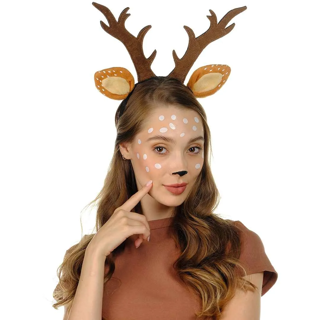 Elegant Reindeer Antlers Headband with Tattoo for Women - FUNCREDIBLE