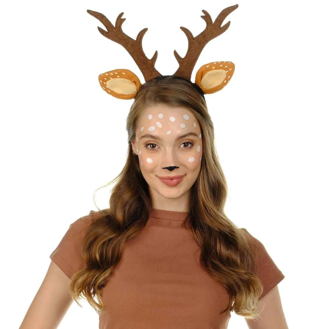 Elegant Reindeer Antlers Headband with Tattoo for Women - FUNCREDIBLE