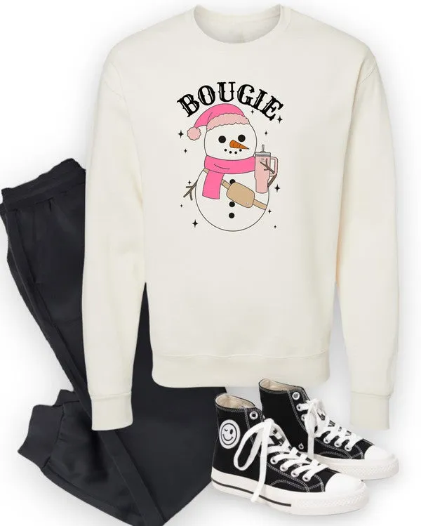 Explore More Collection - Bougie Snowman Graphic Sweatshirt