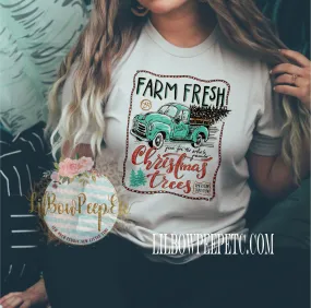 Farm Fresh Christmas Trees Vintage Unisex Tee Or Raglan