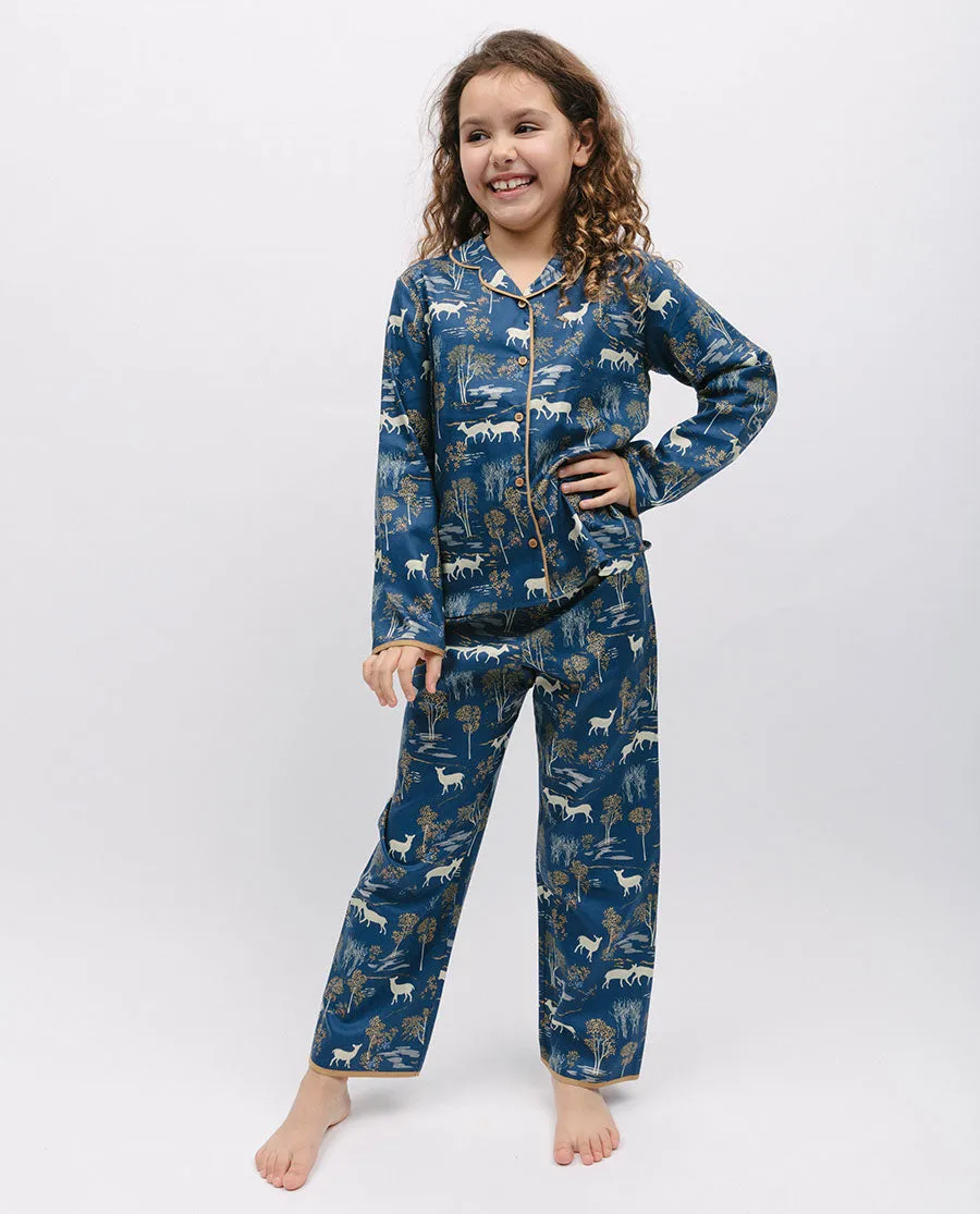 Fawn Girls Woodland Print Pyjama Set