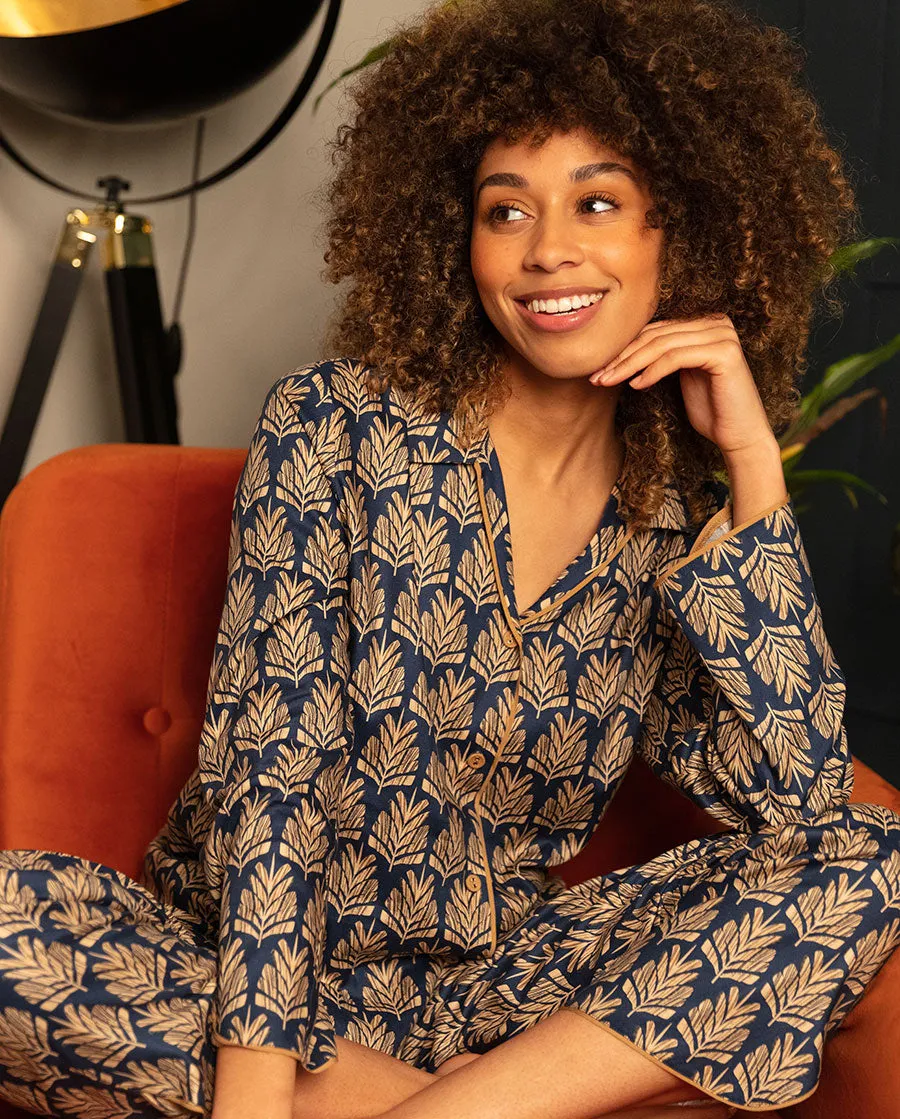 Fawn Pinecone Geo Print Pyjama Top