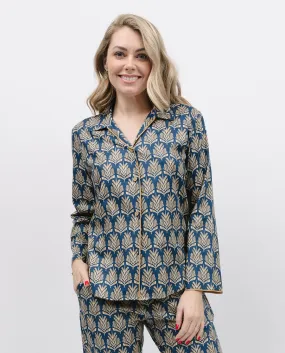 Fawn Pinecone Geo Print Pyjama Top