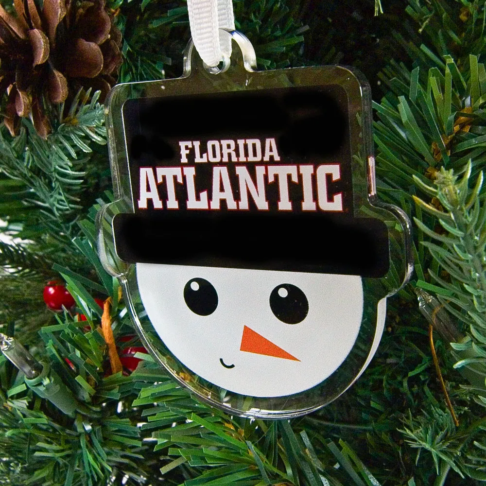 Florida Atlantic Owls  - Snowman Face Ornament