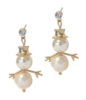 Fresh Pearl Snowman Earrings