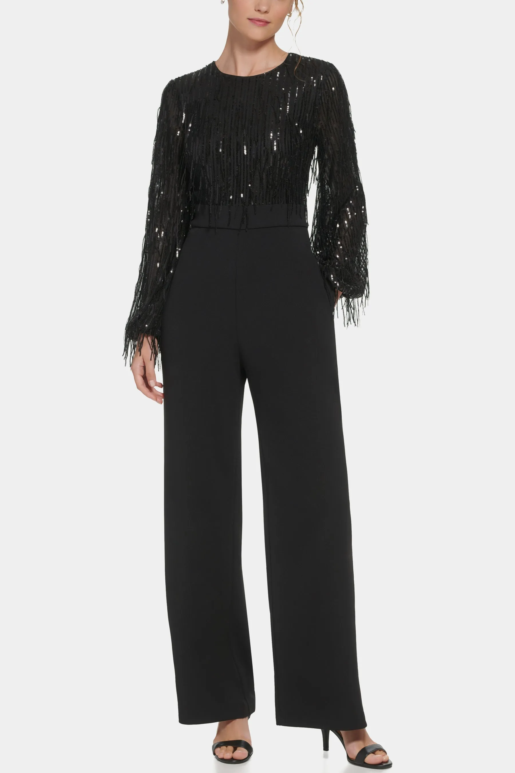 Fringe Sequin Combo Jumpsuit