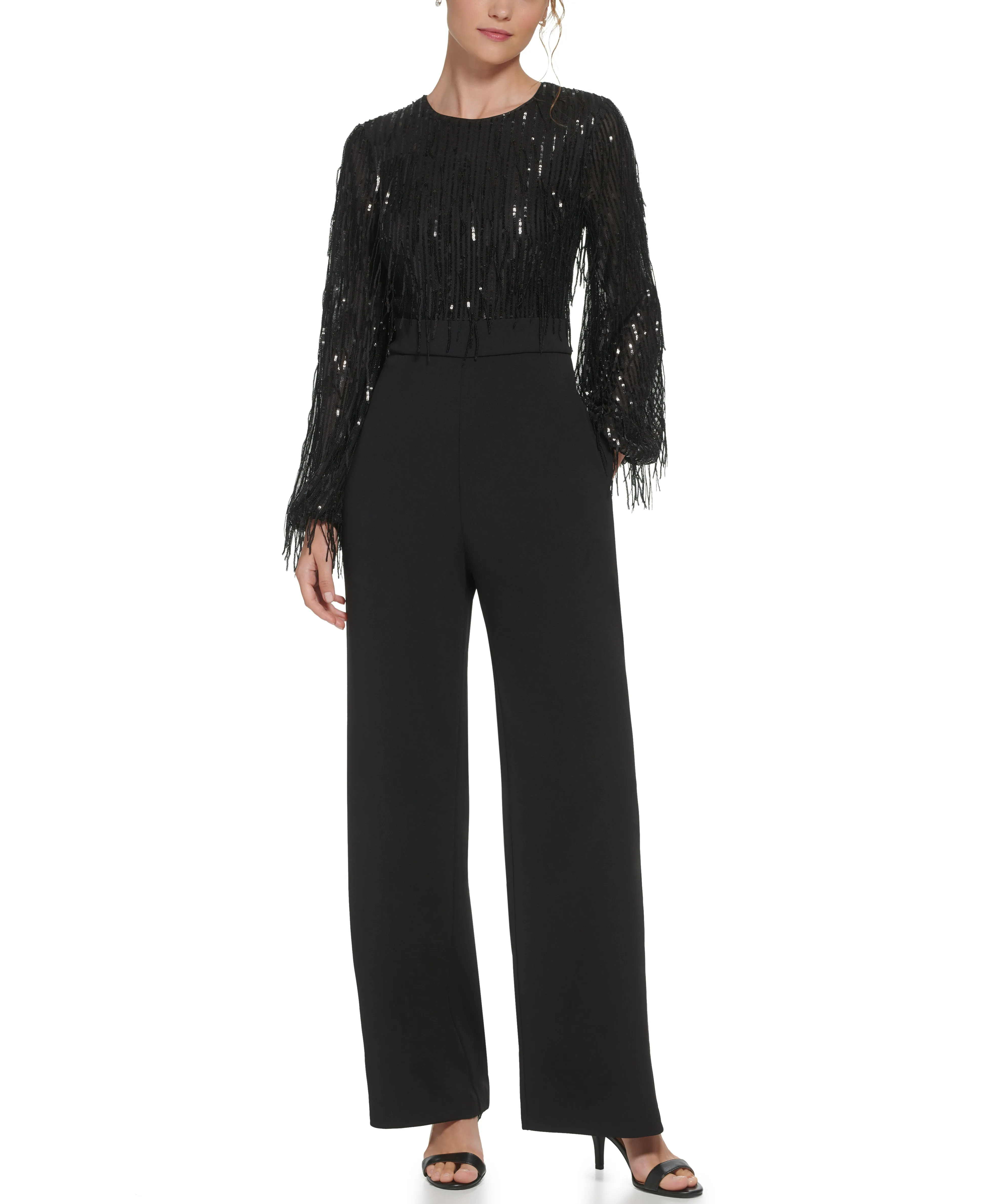 Fringe Sequin Combo Jumpsuit