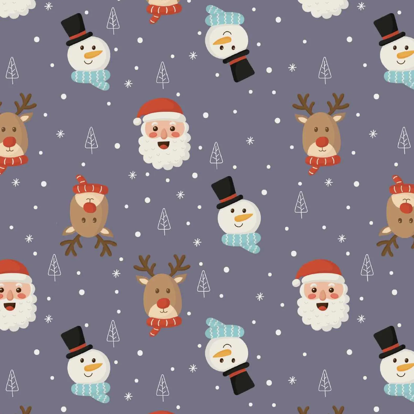 FS1225 Festive Faces Scuba Fabric