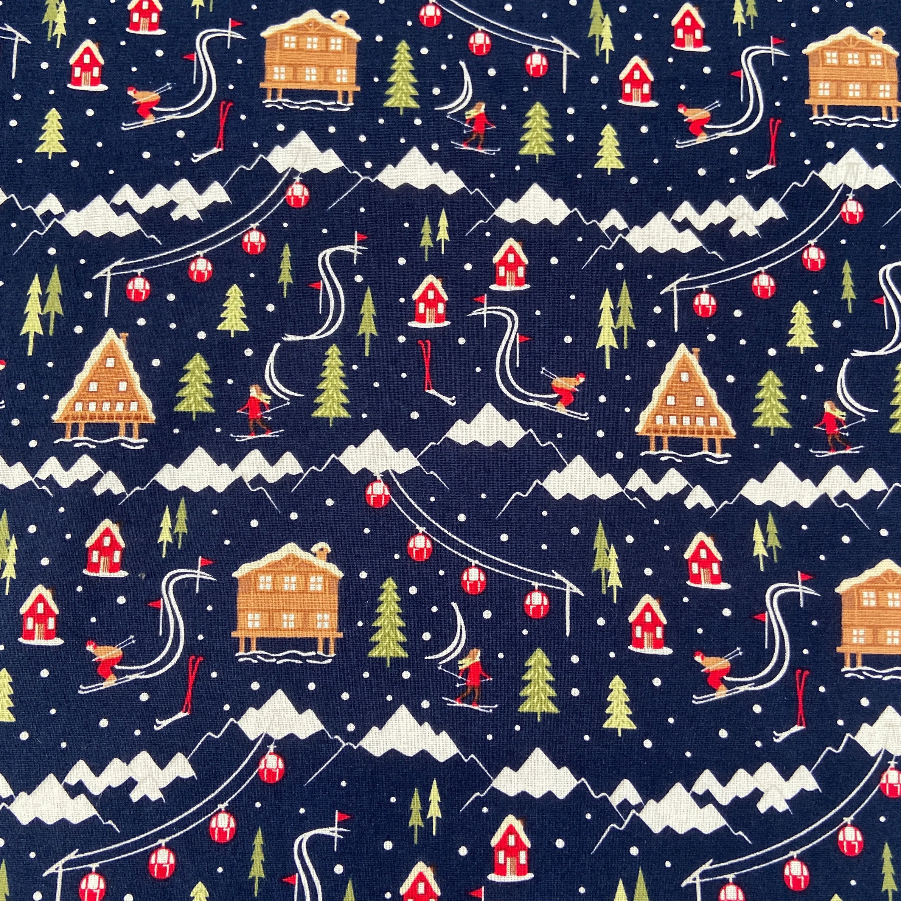 FS683 Ski Resort Scene Navy