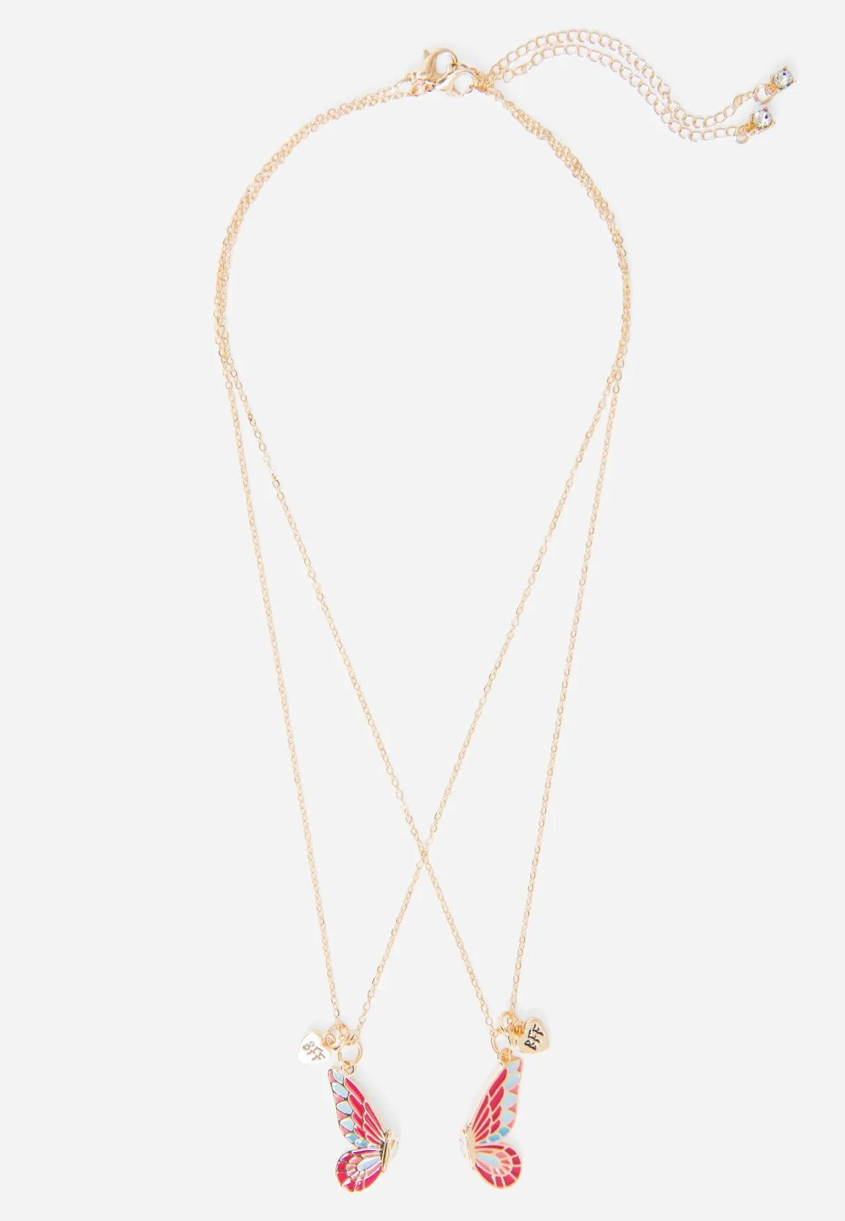 Goldtone Best Friend Pendant Necklace Set