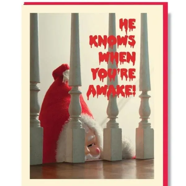 He Knows When You're Awake Card Christmas Card