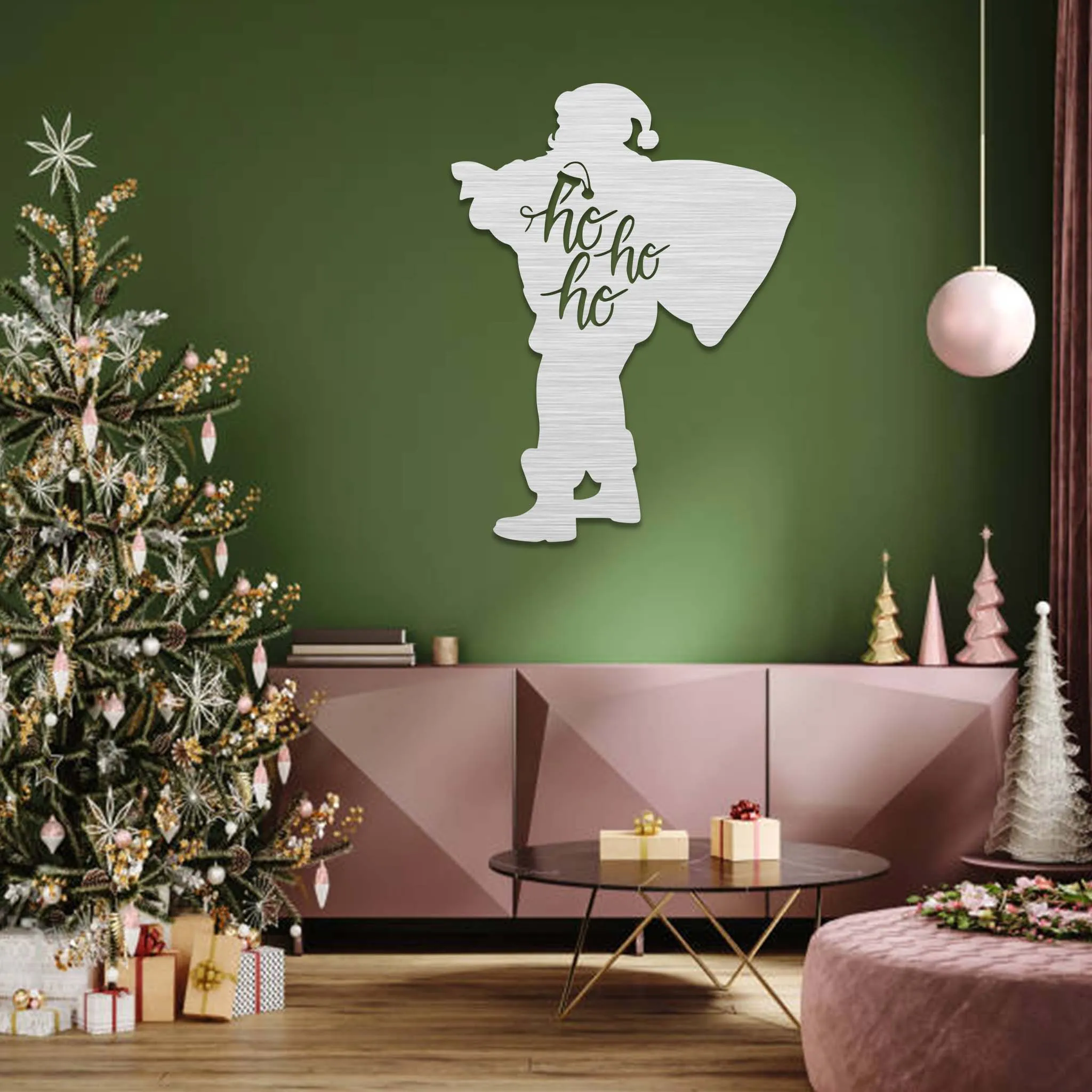 Ho Ho Ho Santa Claus - Metal Wall Art