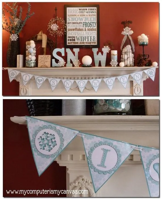 I Heart Snowmen Banner, Winter - PRINTABLE {Clearance}