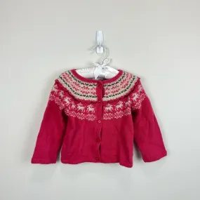 Janie and Jack Fair Isle Reindeer Cardigan 12-18 Months