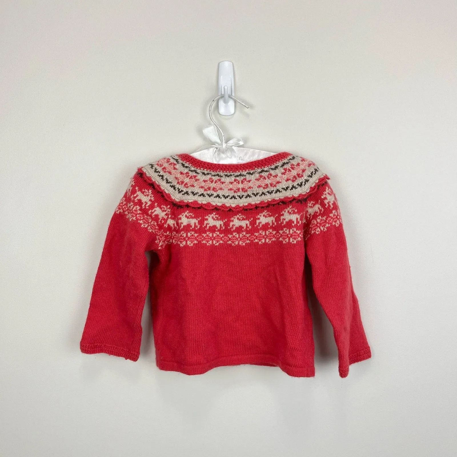 Janie and Jack Fair Isle Reindeer Cardigan 12-18 Months