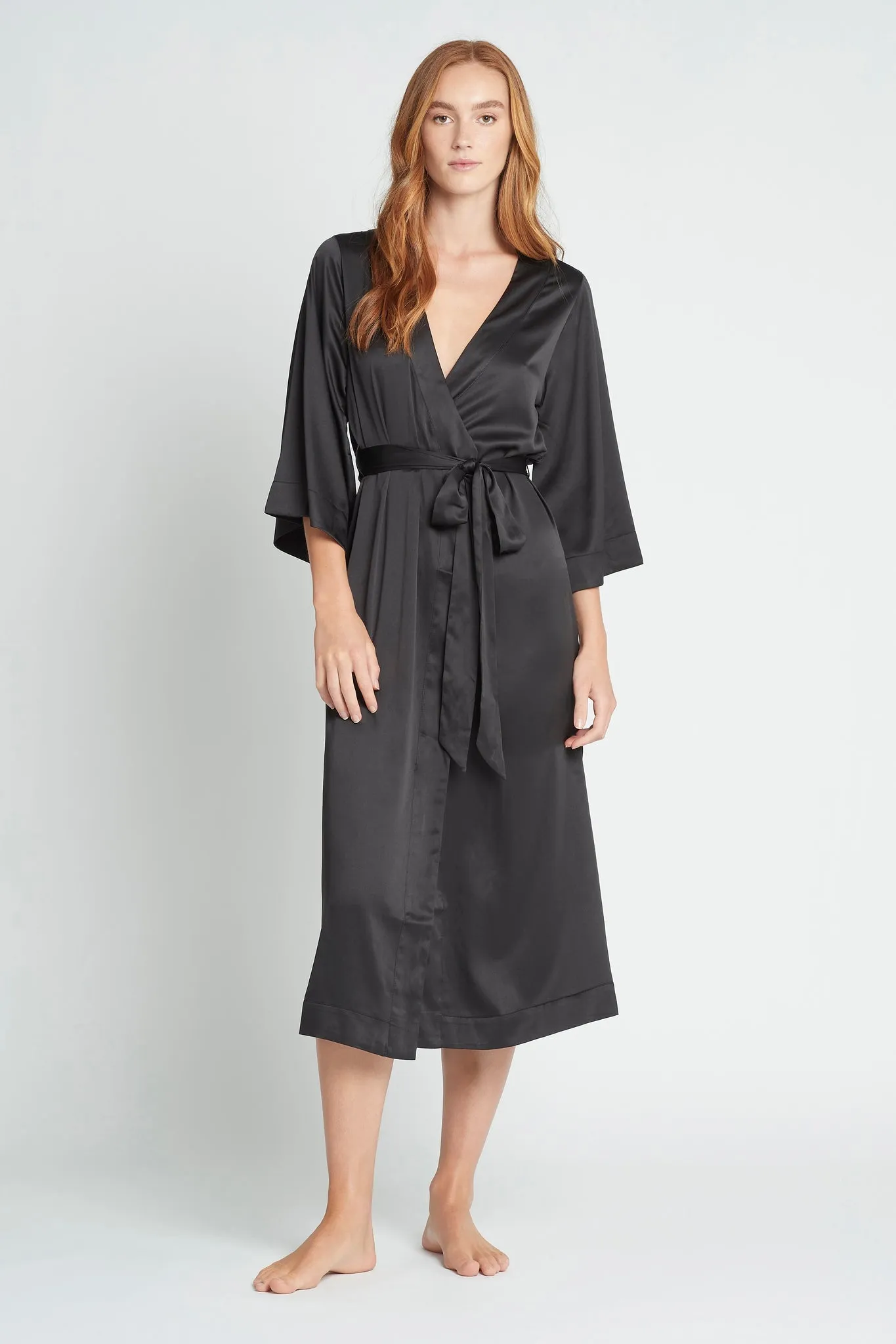 Jasmine Long Robe - Black