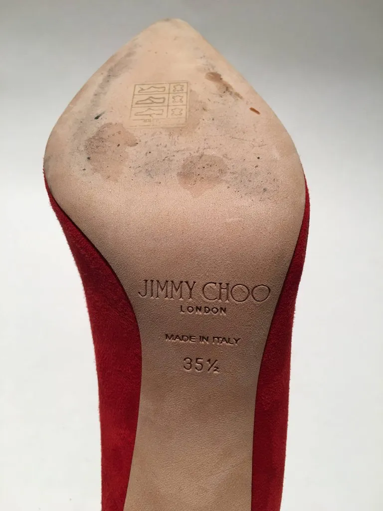 Jimmy Choo London Red Suede Pumps