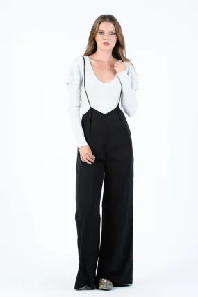 JORDAN SUSPENDER JUMPSUIT | OBSIDIAN