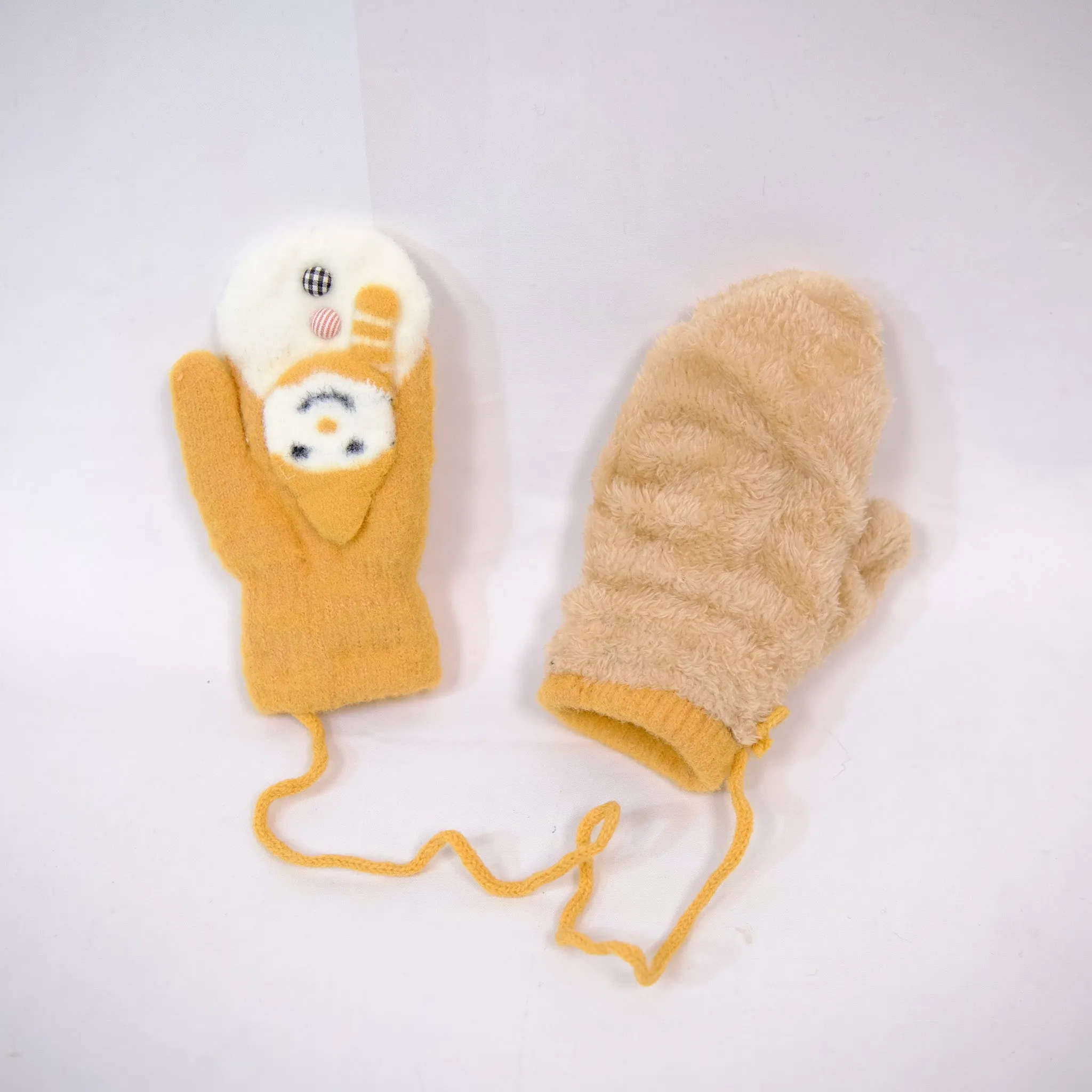 Knitted Snowman Mitten with String