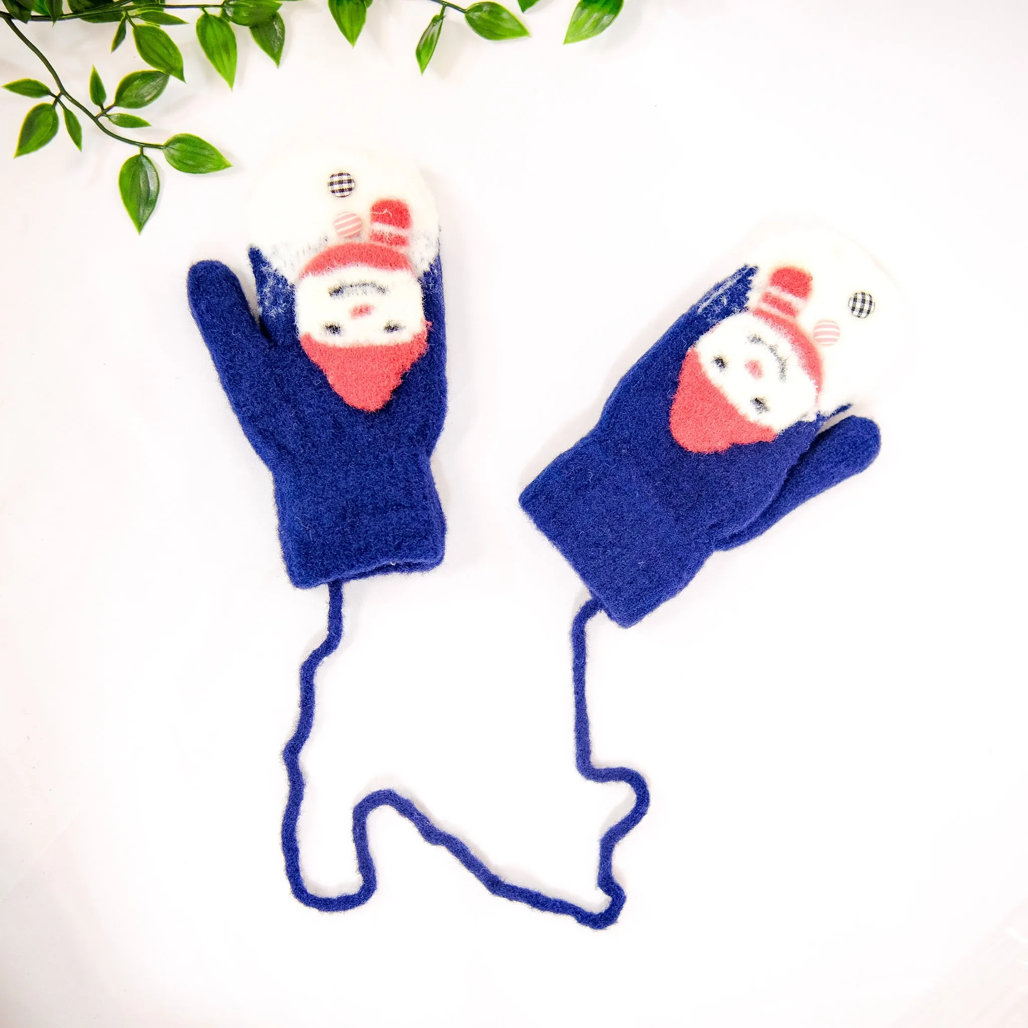 Knitted Snowman Mitten with String