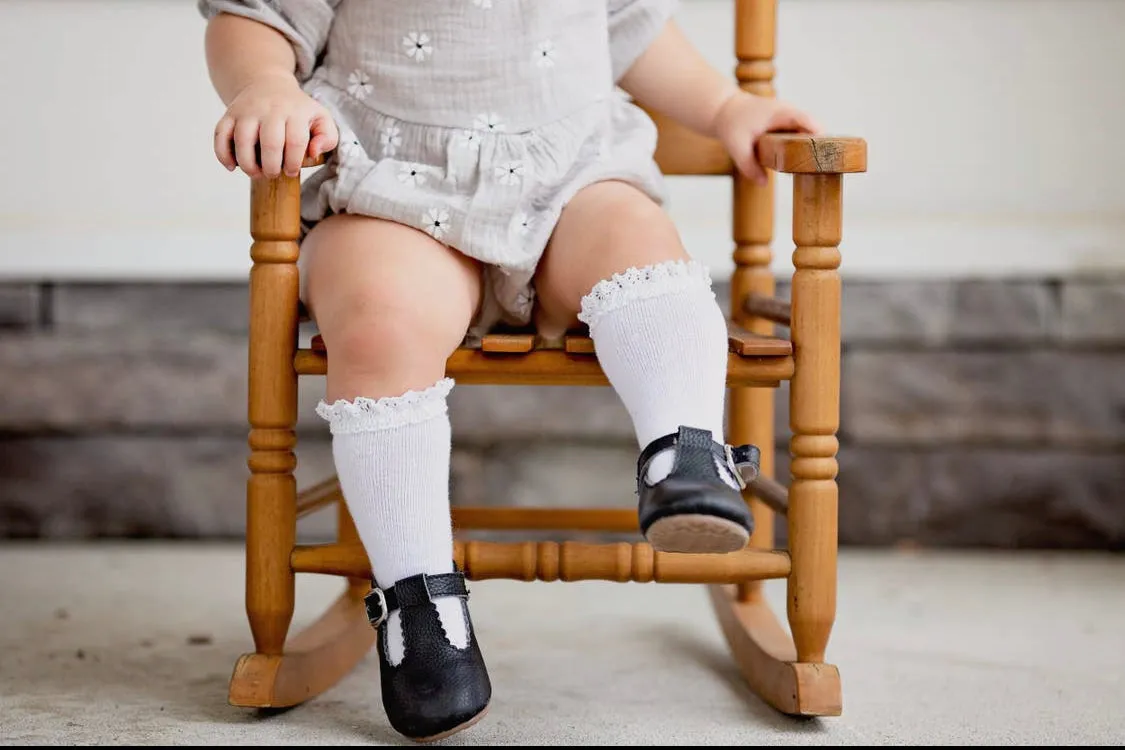 Lace Top Knee Highs, White