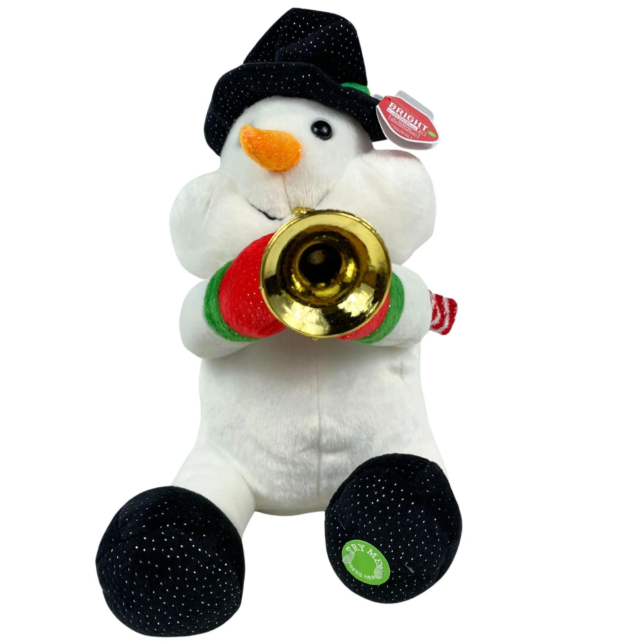 Make The Season Bright Animated Plush Snowman With Trumpet Ages3  Plays Music & Lights Up (24 Pcs Lot)