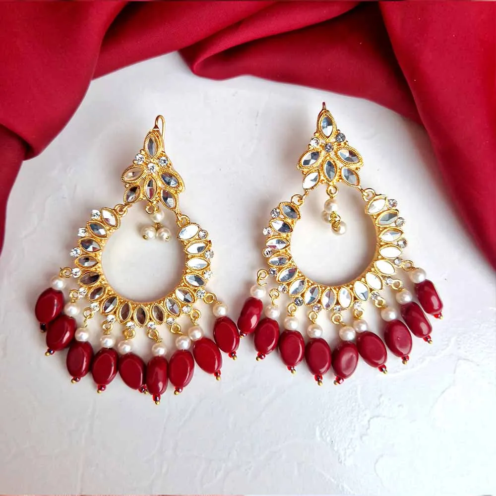 Manika Earrings/Necklace (Manika Maroon)