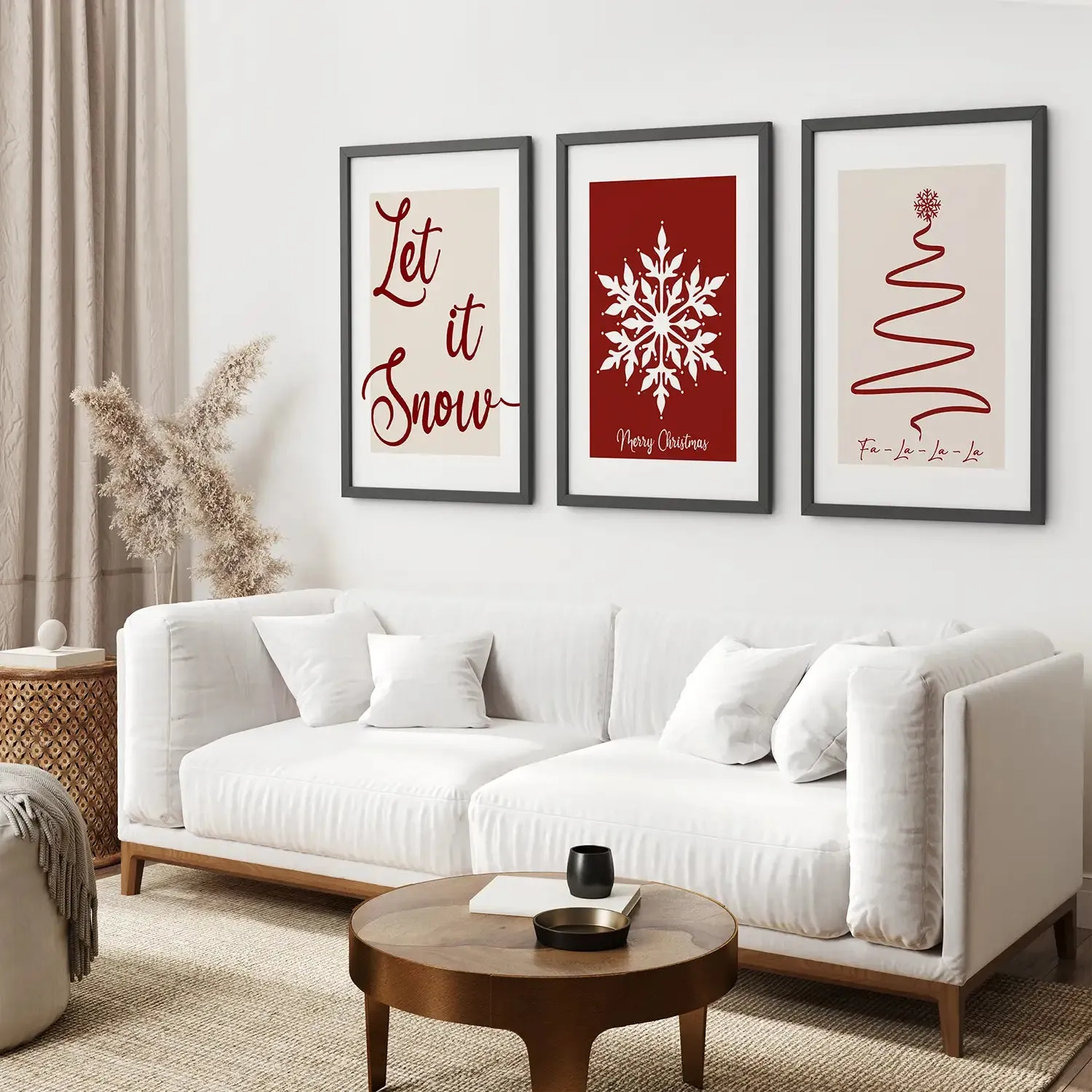 Minimalist Merry Christmas Holiday Decor Poster - Elegant & Simple Seasonal Wall Art