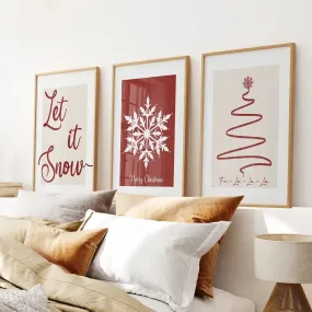 Minimalist Merry Christmas Holiday Decor Poster - Elegant & Simple Seasonal Wall Art