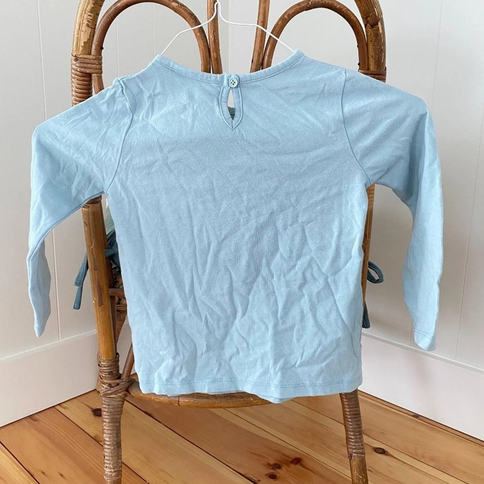 Mini Boden Light Blue Reindeer Tee 3-4 NWT