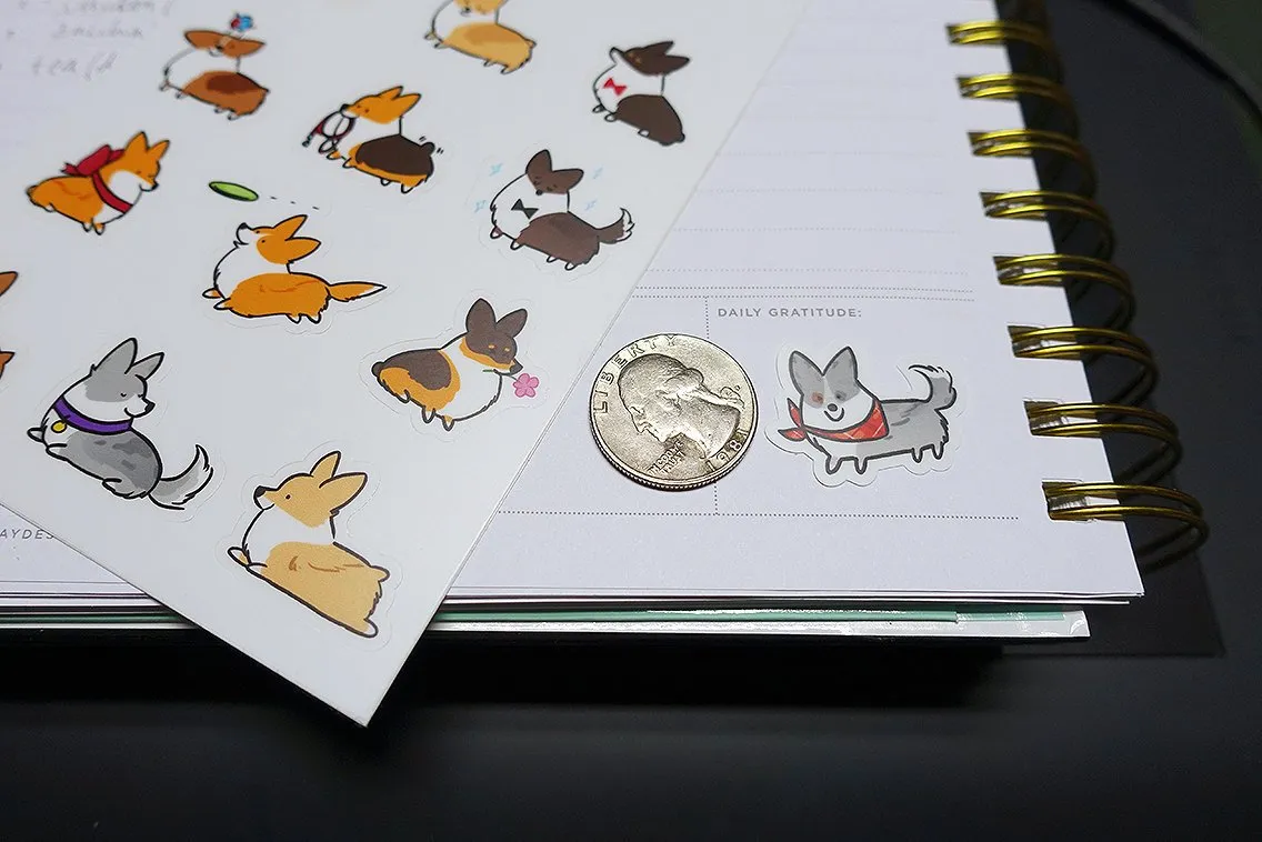 Mixed Corgis Vinyl Sticker Sheet