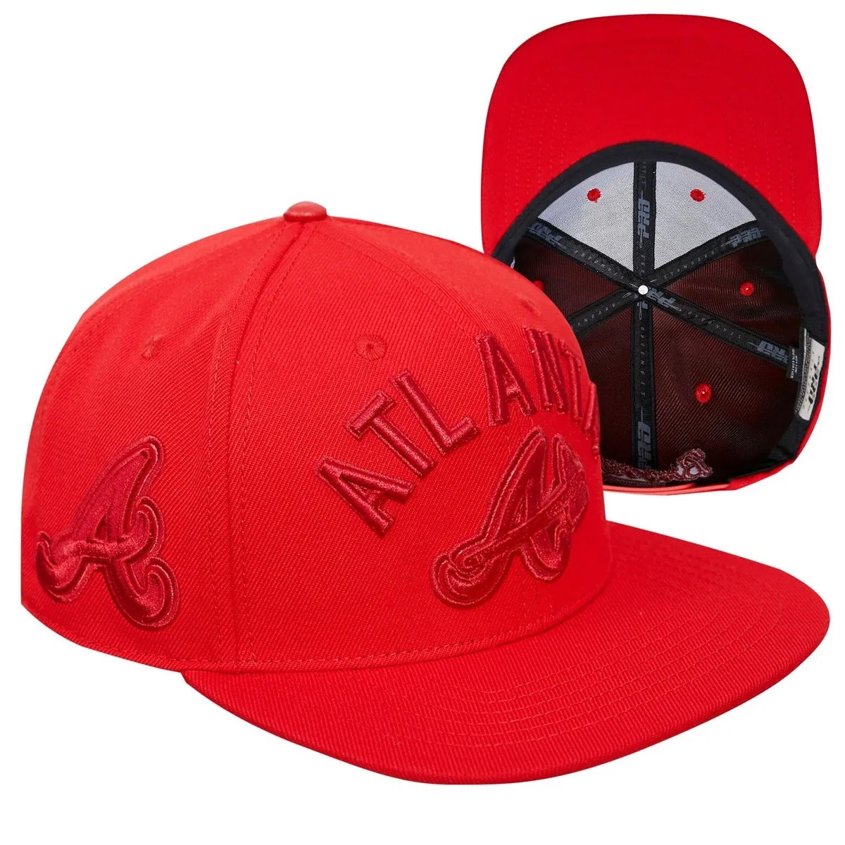 MLB ATLANTA BRAVES CLASSIC TRIPLE RED WOOL UNISEX SNAPBACK (TRIPLE RED)