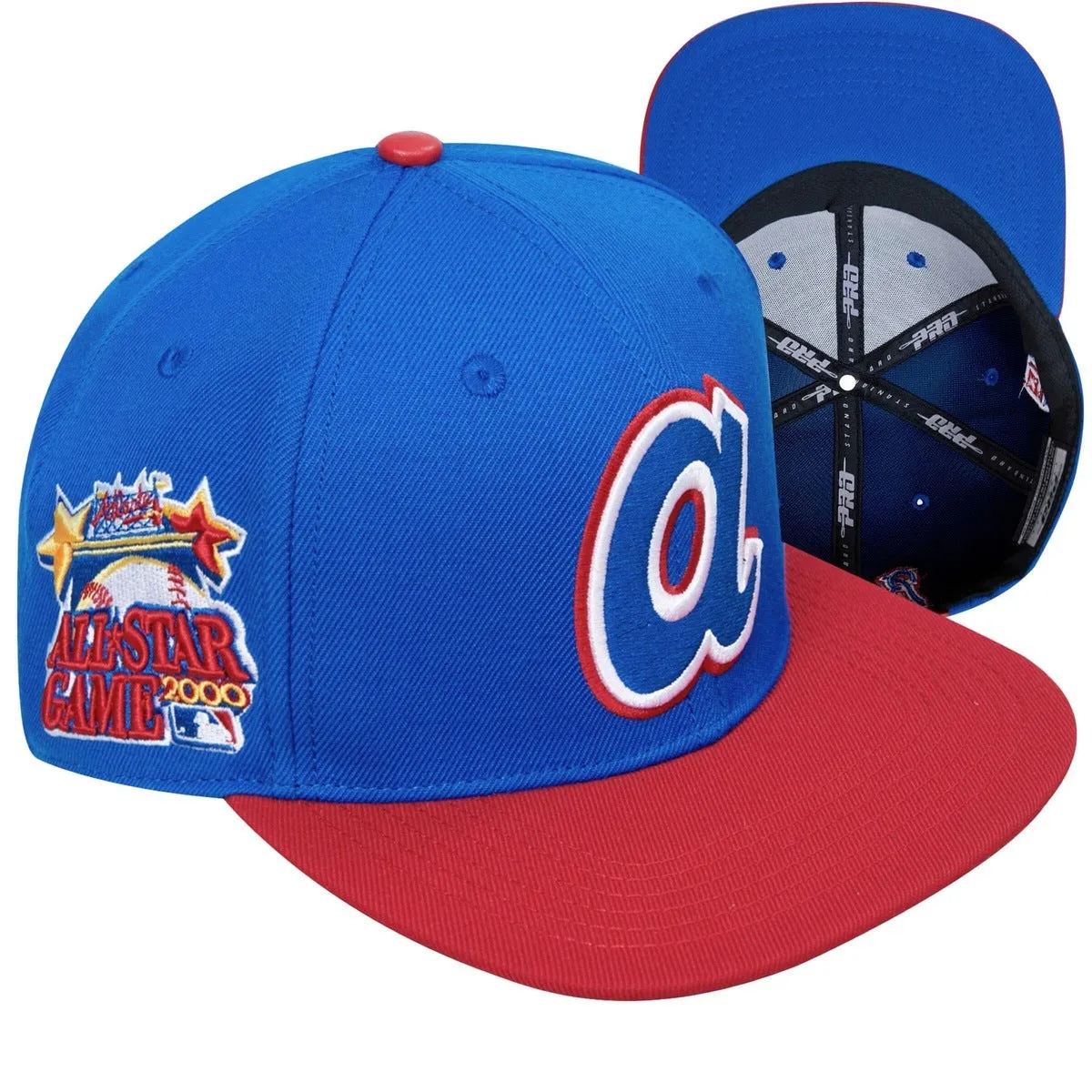 MLB ATLANTA BRAVES RETRO CLASSIC UNISEX PRIMARY LOGO WOOL SNAPBACK HAT (ROYAL/RED)