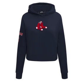 MLB BOSTON RED SOX CLASSIC WOMEN'S CROPPED PO HOODIE (MIDNIGHT NAVY)