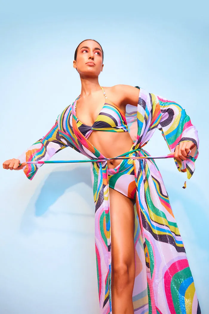 Optical wave Party robe