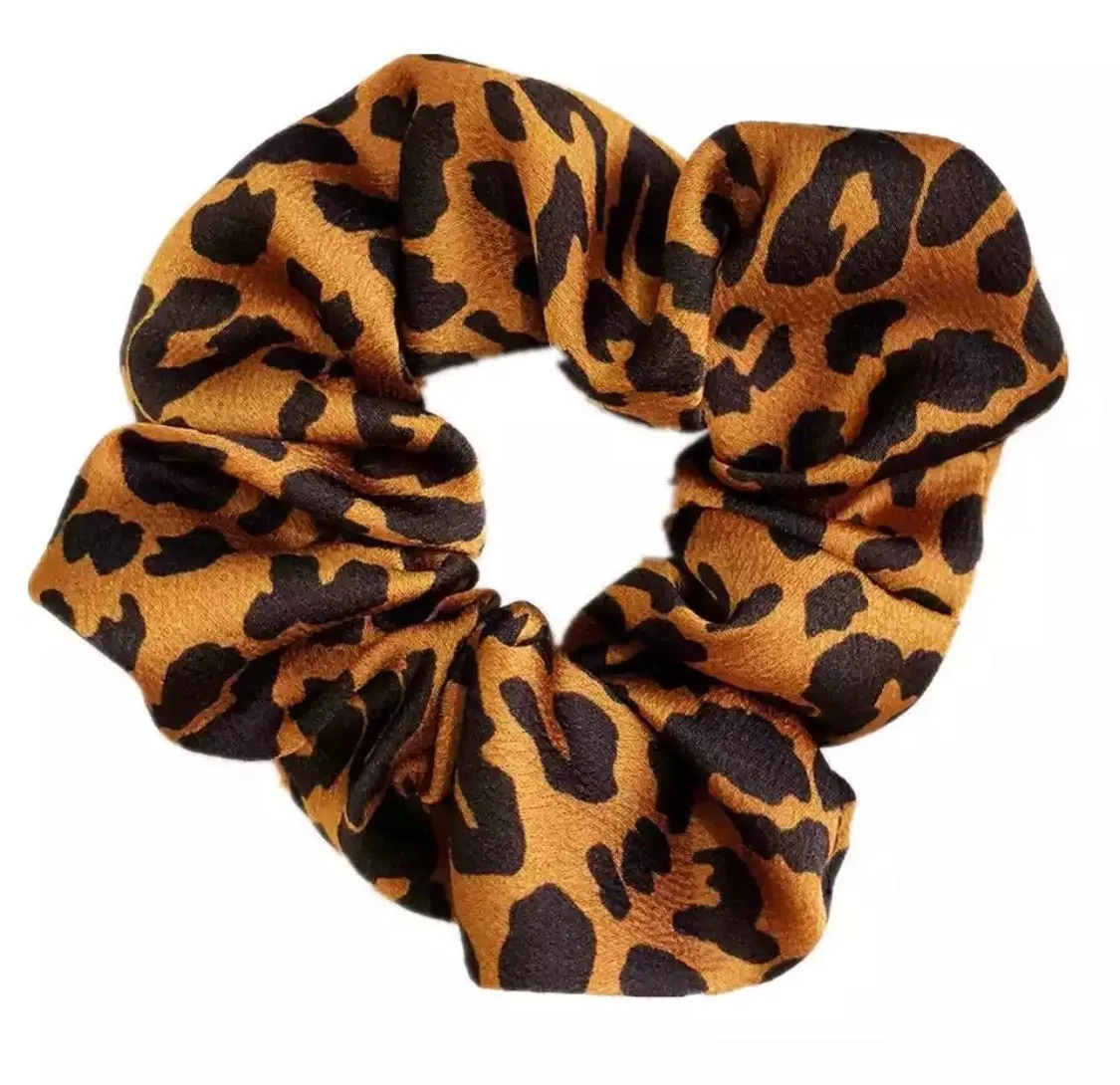 Orange Leopard Print Scrunchie