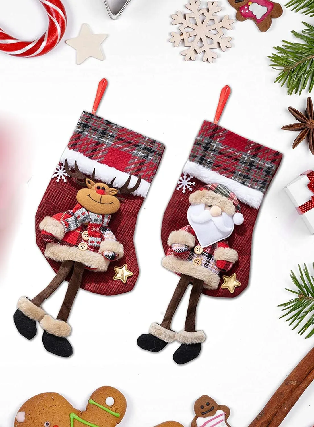 Pair of 2 Decorative Christmas  Stocking