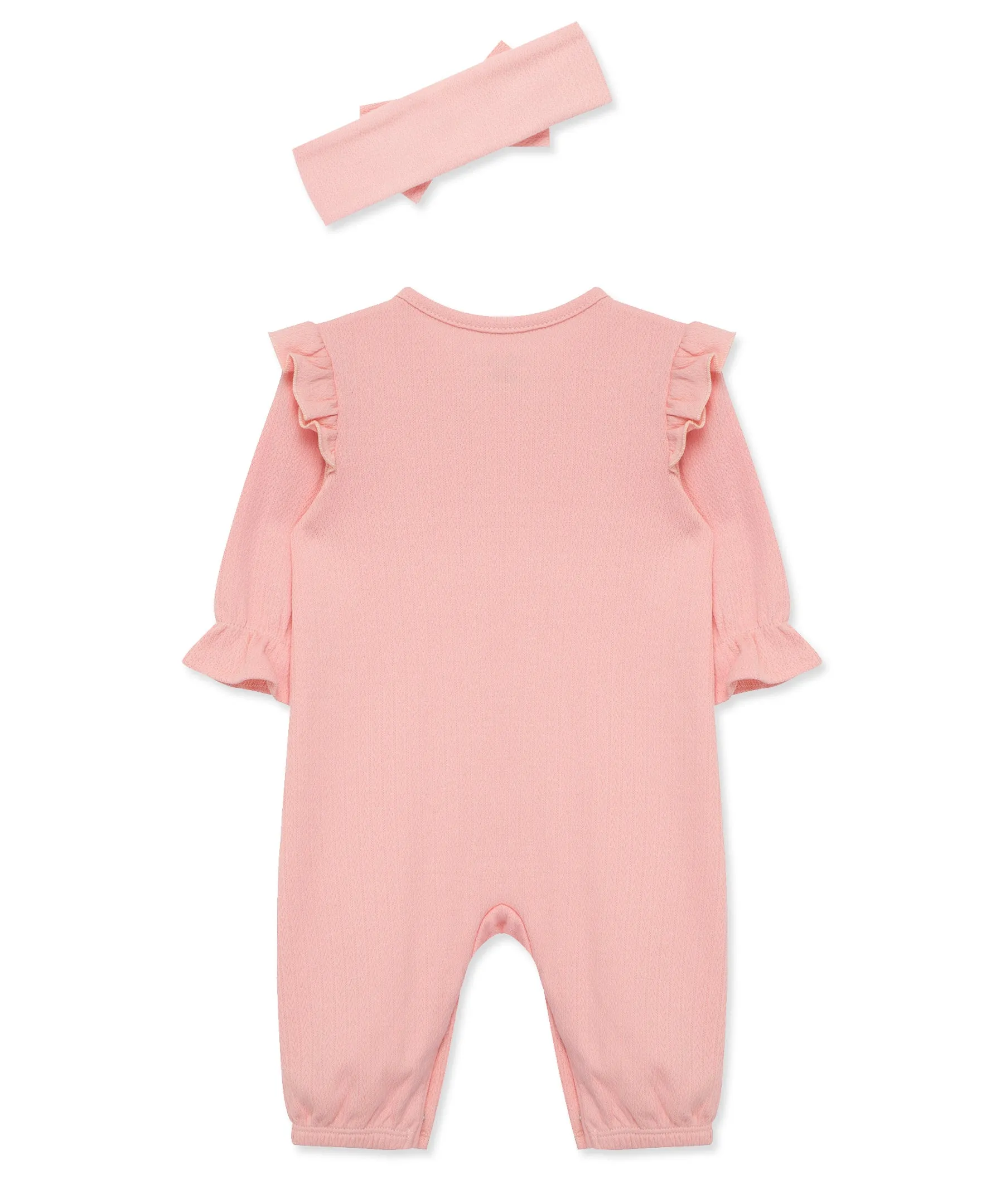 Pink Pointelle Jumpsuit Set