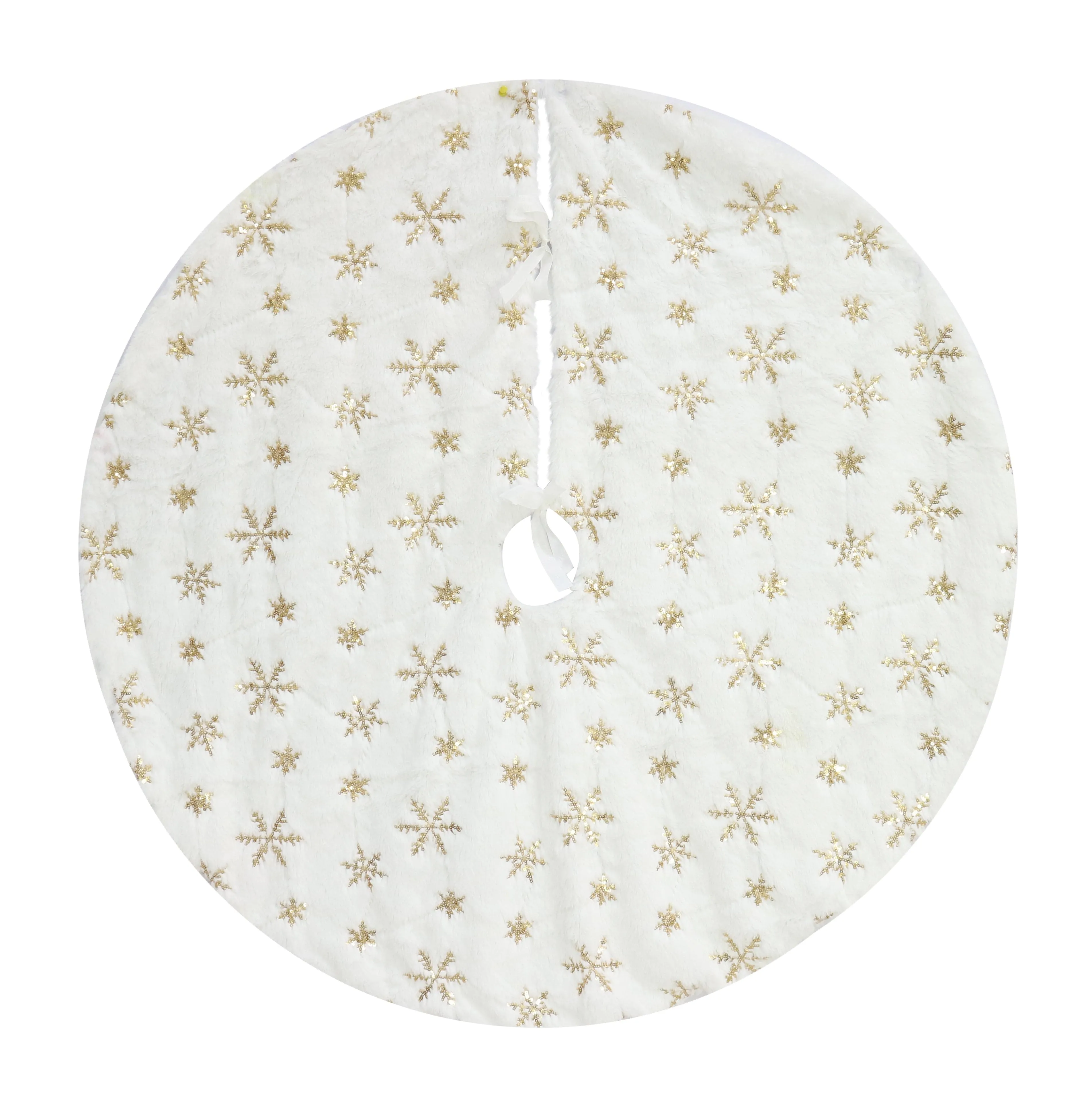 Plush Sequin Snowflake Tree Skirt 2 Asst (86cm)