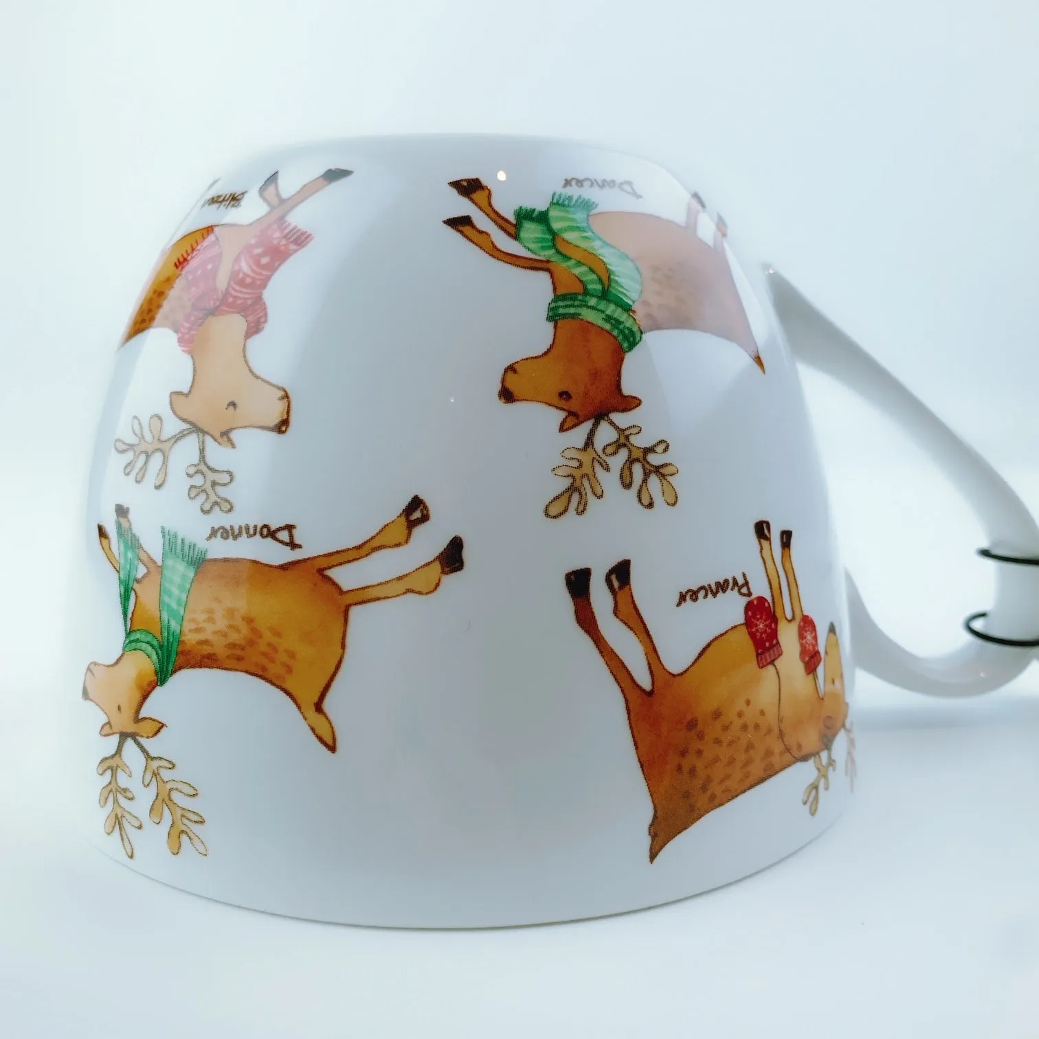 Portobello By Design 'The Reindeers' Santa's Big Help Bone China XL Coffee Mug Tea Cup 20 oz