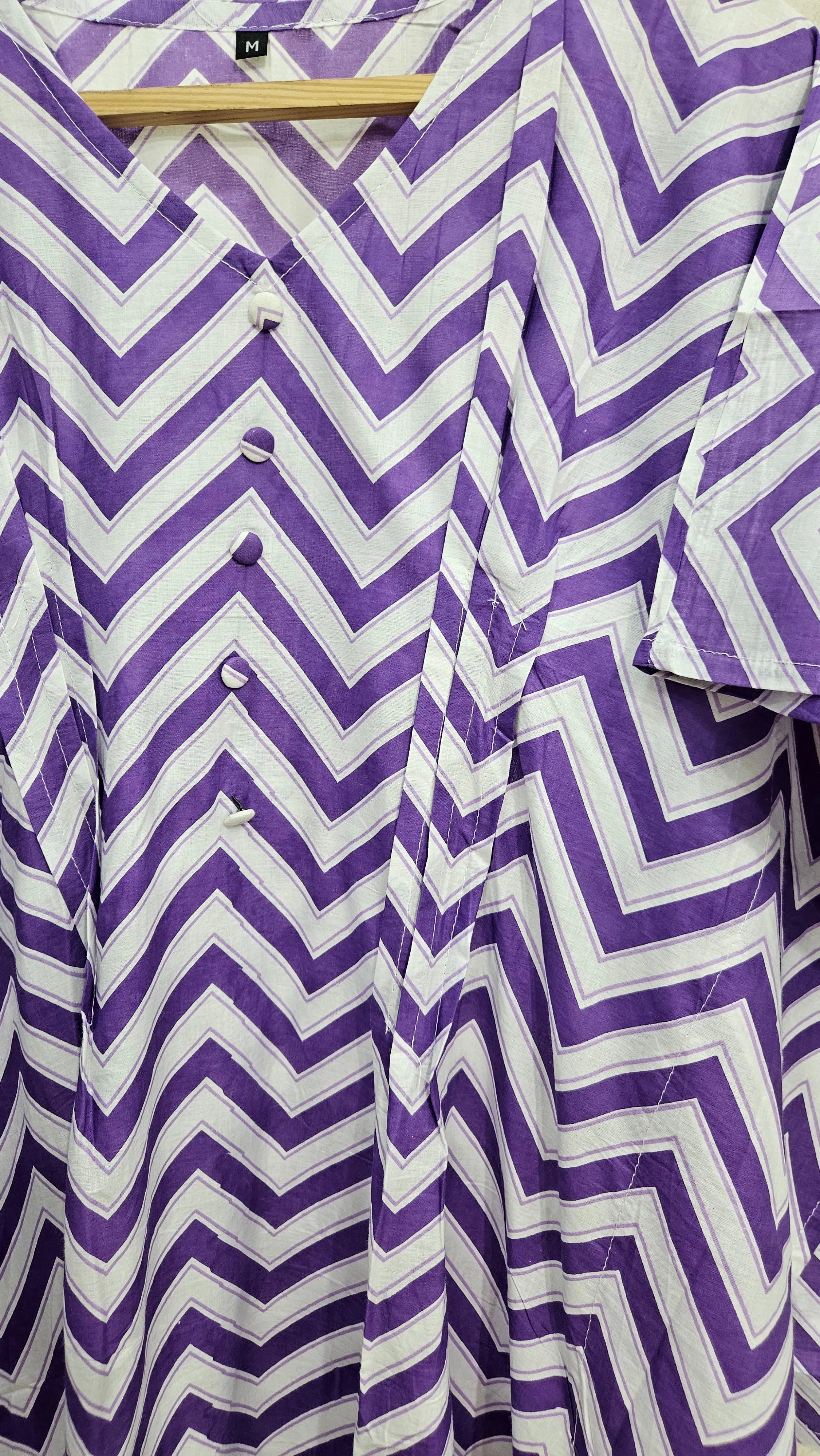 PURPLE CHEVRON KAFTAN KURTA SET