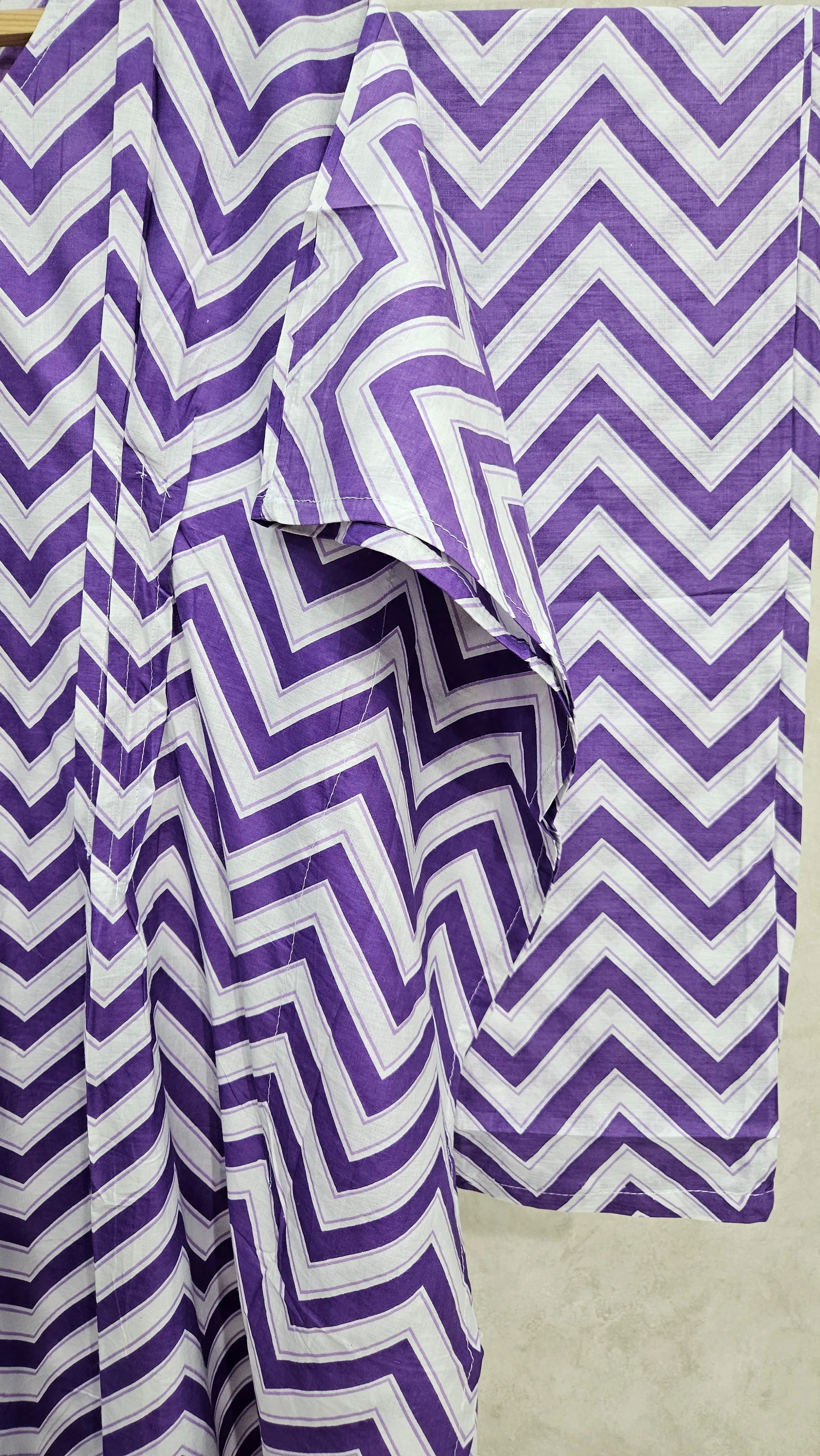 PURPLE CHEVRON KAFTAN KURTA SET