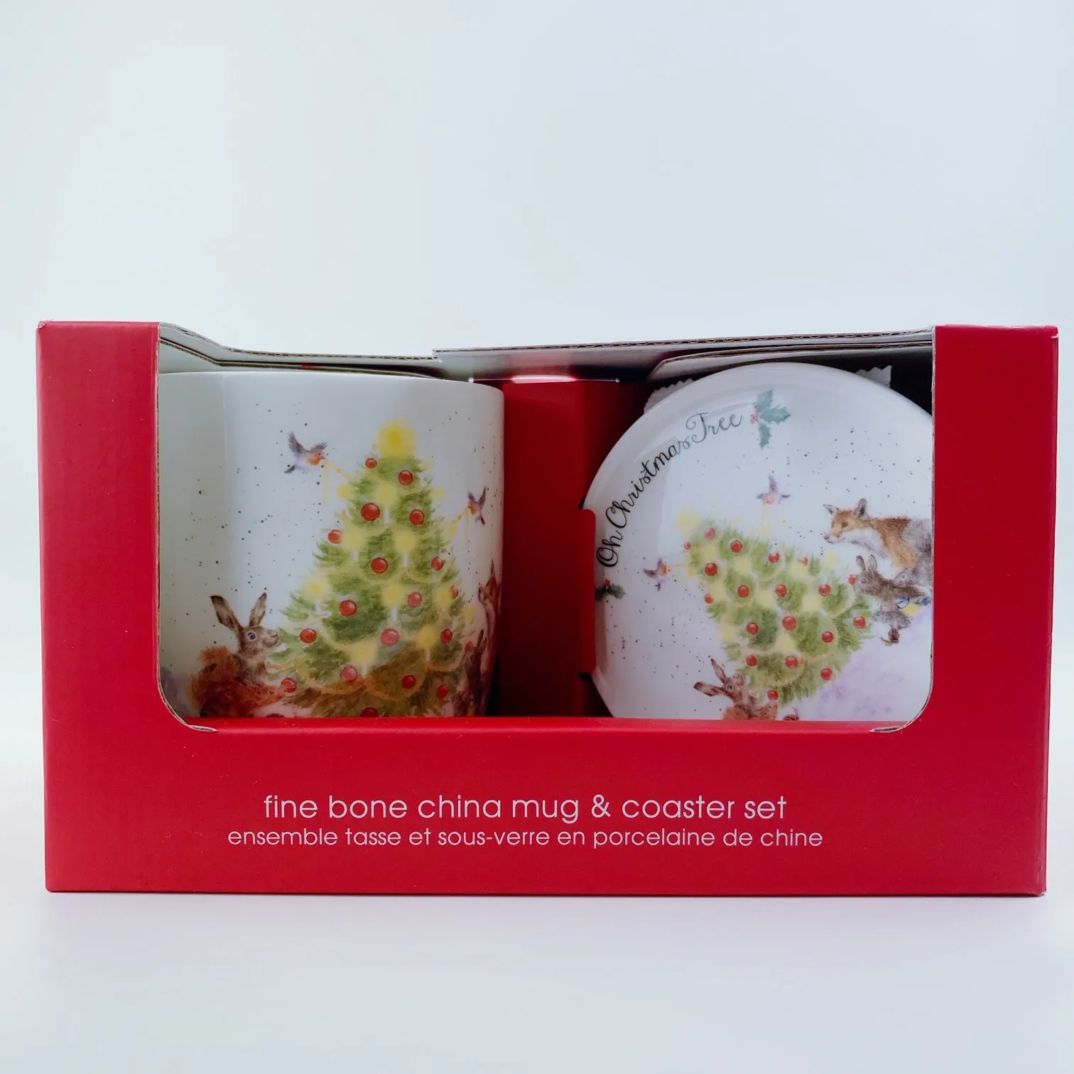 Royal Worcester Wrendale Designs Oh Christmas Tree Mug & Coaster Set