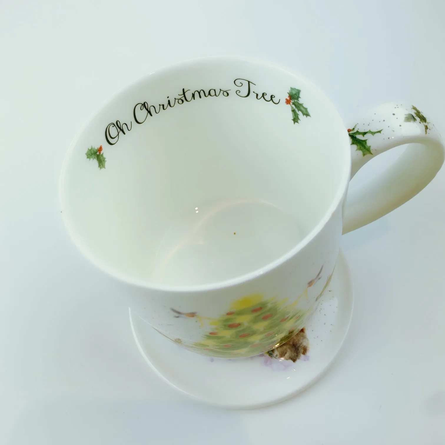 Royal Worcester Wrendale Designs Oh Christmas Tree Mug & Coaster Set