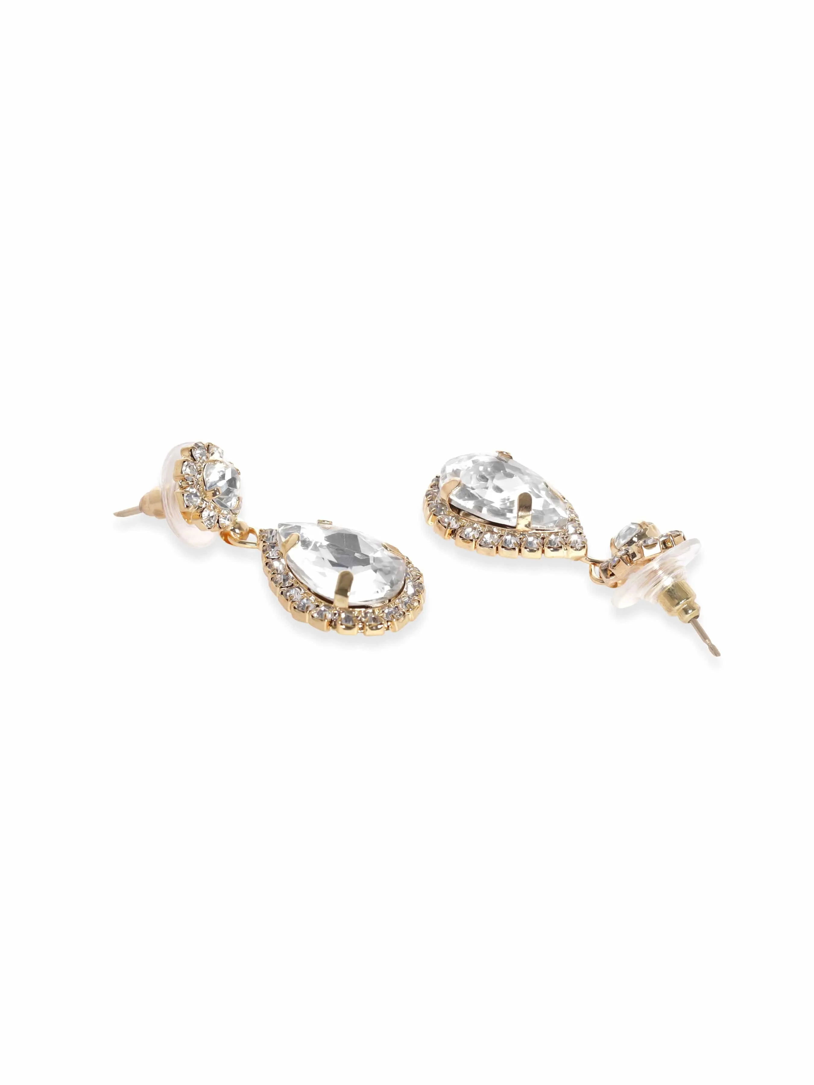 Rubans Gleaming Elegance Gold-Tone Zircon Jewellery Set