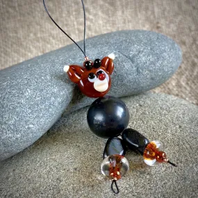 Rudolph Reindeer Ornament, Shungite, Christmas Decor