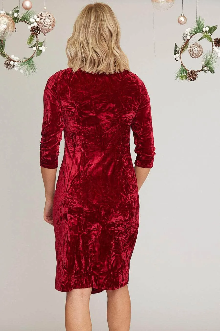 Saloos Velvet Midi Shift-Dress