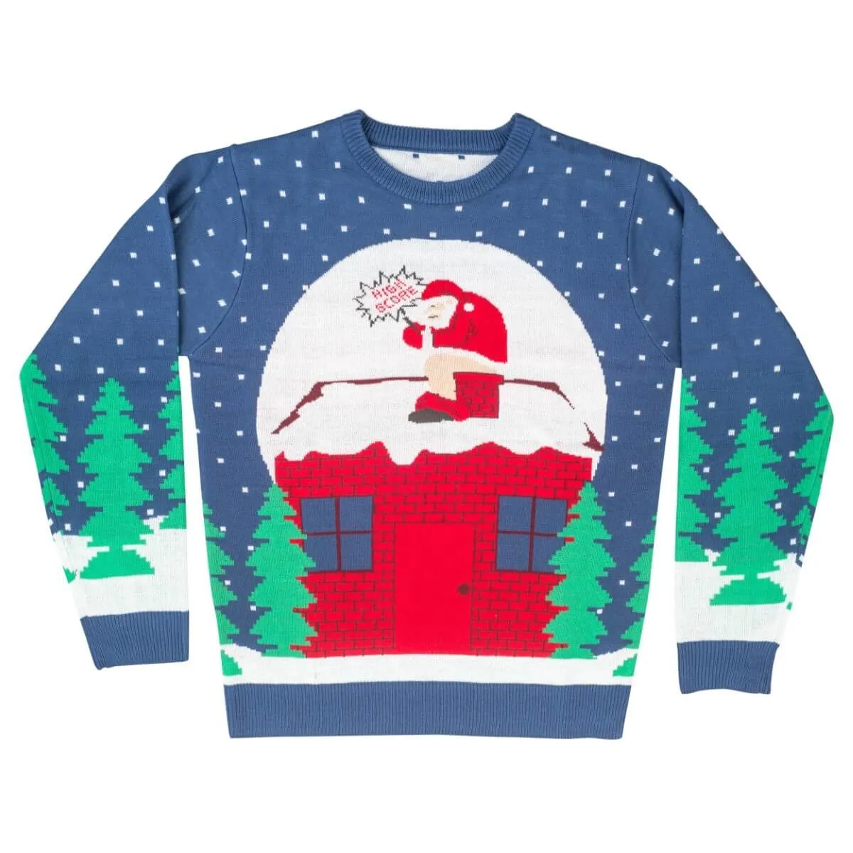 Santa Claus Pooping Chimney Ugly Christmas Sweater