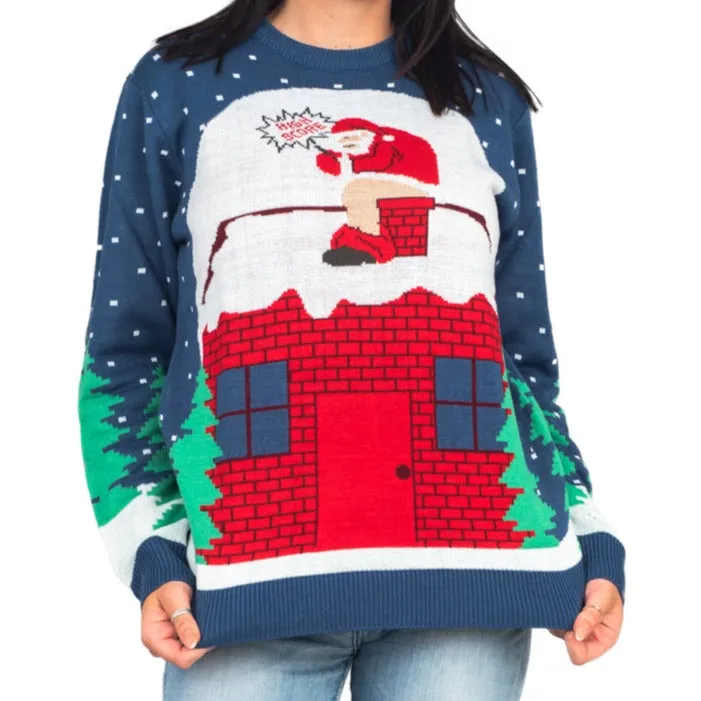 Santa Claus Pooping Chimney Ugly Christmas Sweater